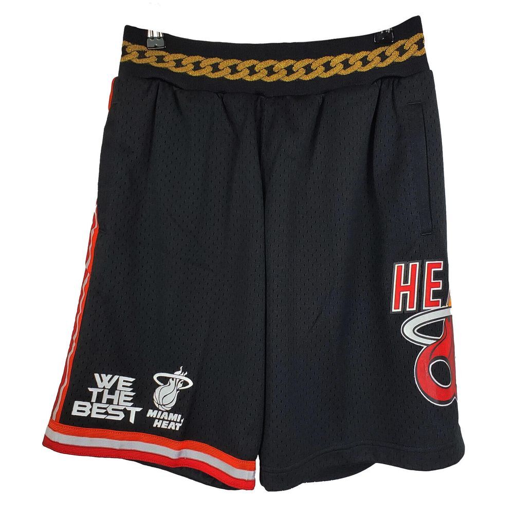 Miami Heat‎ DJ Khalad Mitchell & Ness NBA Small Jersey Shorts Black Red NWT